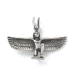 Goddess 304 из нержавеющей стали большие кулоны, Ретро стиль, античное серебро, богиня, 41x55x11 мм, отверстие : 6x4 мм