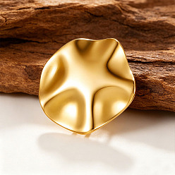Golden 304 Stainless Steel Open Cuff Rings for Women, Nuggets, Golden, 28.5x29mm, Inner Diameter: 18mm