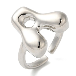 Letter A Латунное открытое кольцо-манжета для женщин с инициалами, без кадмия, без никеля и без свинца, буква a, 16.5x16.5 мм, регулируемый