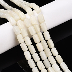 Белый Опал Натуральный белый опал африканские бусы пряди, баррель, 9.5~10.5x6~7 мм, отверстие : 0.7 мм, около 38 шт / нитка, 15.16~15.35 дюйм (38.5~39 см)