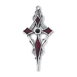 (123L) Белый крем непрозрачный блеск Сплавочные коннекторы для размещения стразов, с эмалью, стойки покрытие, без кадмия, без никеля и без свинца, крестик, огнеупорный кирпич, 46.5x21.5x2.5 мм, отверстие : 1.8 мм, подходит для: 3.5мм страз