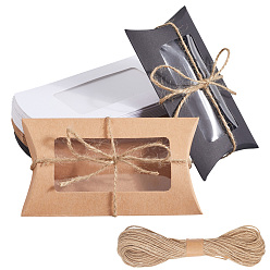 (52) Непрозрачная лаванда 30 шт. 3 цвета бумажные подушки коробки конфет, для свадьбы сувениры детский душ день рождения праздничные атрибуты, джутовым шпагатом, разноцветные, 14.4x7.3x0.1 см, 10 шт / цвет