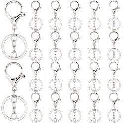 Платина 24шт. застежки для брелков из сплава, платина, 66 мм