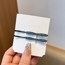 Синий Циркон Сплав горный хрусталь для волос заколки для волос, аксессуары для волос для женщин и девочек, синий циркон, 70 мм