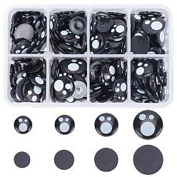Black Plastic Doll Eyes, Craft Eyes, for Doll Making, Half Round, Black, 230pcs/box
