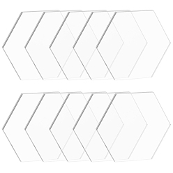 Прозрачный Акриловая доска, шестиугольник, прозрачные, 60x69.5x3 мм