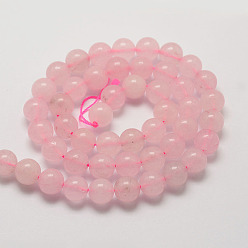 Rose Quartz Natural Rose Quartz Beads Strands, Round, Dyed, 6mm, Hole: 1mm, about 62pcs/strand, 15.7 inch