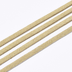 Light Khaki Faux Suede Cord, Faux Suede Lace, Light Khaki, 2.5~2.8x1.5mm, about 1.09 yards(1m)/strand