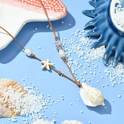 Раковина Раковины кулон ожерелье, вощеный полиэстеровый шнур для женщин, внутренний диаметр: 8.66 дюйм (22 см), Кулон : 38x22x18 мм