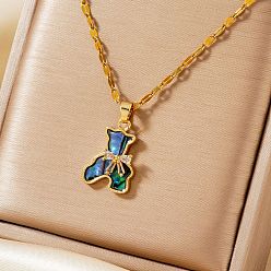 Золотой Симпатичные мини-медведи из мультфильма, латунные кубические циркониевые подвески для женщин, золотые, 15.75 дюйм (40 см)