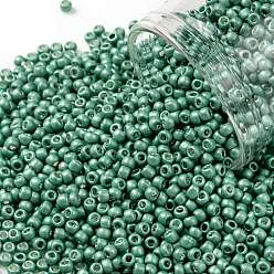 (561F) Matte Galvanized Sthwst Green TOHO Round Seed Beads, Japanese Seed Beads, Frosted, (561F) Matte Galvanized Sthwst Green, 11/0, 2.2mm, Hole: 0.8mm, about 5555pcs/50g