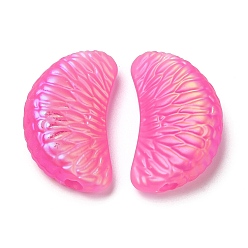 Ярко-Розовый Краска для выпечки, прорезиненные акриловые бусины, разделить ломтик апельсина, ярко-розовый, 17x28x9.5 мм, отверстие : 3.5 мм