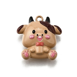 (461) Высокий Металлик Виноград Подвески из эмали и сплава, животное очарование, крупный рогатый скот, 16.5x16.5x5.5 мм, отверстие : 1.2 мм