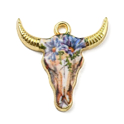Васильковый Подвески из сплава, без свинца, без кадмии и без никеля, крупный рогатый скот, васильковый, 22x21.5x2.5 мм, отверстие : 1.8 мм