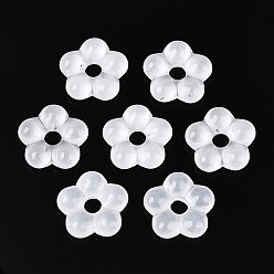 Прозрачный Бусины лэмпворк , бусины с большим отверстием, цветок, прозрачные, 23~24x24~25x7~7.5 мм, отверстие : 4.5~6 мм