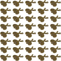 Античная Бронза 80 подвески из сплава шт., ракетки для бадминтона, античная бронза, 18x14x3 мм, отверстие : 1 мм