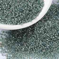 (RR3741) Fancy Lined Blue Silver MIYUKI Round Rocailles Beads, Japanese Seed Beads, (RR3741) Fancy Lined Blue Silver, 15/0, 1.5mm, Hole: 0.7mm, about 5555pcs/bottle, 10g/bottle