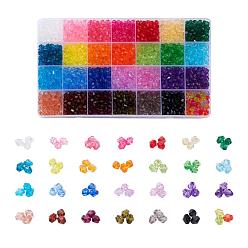 Mixed Color 2800Pcs 28 Colors Transparent Acrylic Beads, Bicone, Mixed Color, 6x5.5mm, Hole: 2mm, 100pcs/colors, 2800pcs/box