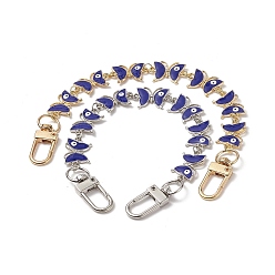 Platinum & Light Gold Alloy Enamel Butterfly with Evil Eye Link Chain Bag Extender Chains, with Alloy Swivel Clasps, Platinum & Light Gold, 22.7cm, 2pcs/set