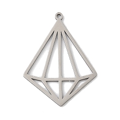 Нержавеющая Сталь Цвет 201 подвески из нержавеющей стали, лазерная резка, треугольный шарм, анти-тускнение, цвет нержавеющей стали, 32x24x1 мм, отверстие : 1.4 мм