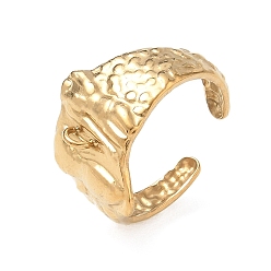 Golden Textured 304 Stainless Steel Finger Rings Components, with Loop, Ion Plating(IP), Golden, 15mm, Hole: 1.6mm, 18mm
