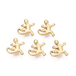 Золотой 304 подвески из нержавеющей стали, прелести геккона, золотые, 10.5x10x2.5 мм, отверстие : 3.8x1 мм