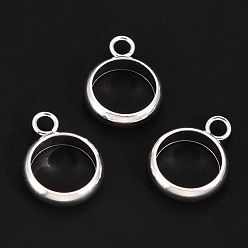 Серебро 201 дуги из нержавеющей стали, петля под залог, кольцо, серебряные, 12x9x2.5 мм, отверстие : 2 мм, 7 мм внутренним диаметром