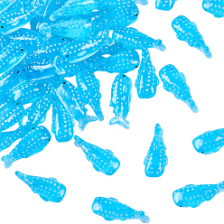 Светло-Голубой 50шт. смоляные декодированные кабошоны, акула, Небесно-голубой, 28x12.2~12.8x8.2~8.8 мм