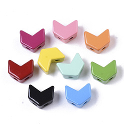 (52) Непрозрачная лаванда Окрашенные распылением легкосплавные многожильные звенья, без кадмия и без свинца, для изготовления эластичных браслетов, стрелка, разноцветные, 8x6.5x4.5 мм, отверстие : 1 мм