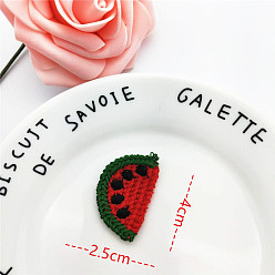 Dunkelrot Cabochons aus Wolle, Wassermelone, DIY Haarschmuck, dunkelrot, 40x25 mm