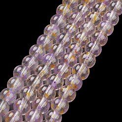 Желто-Зеленый Стеклянные бусины, окрашенные, прозрачные, круглые, желто-зеленый, 8 мм, отверстие : 1.2 мм, около 102 шт / нитка, 30.24'' (76.8 см)