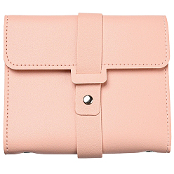 Pink Вырезанная полая 1сумки для хранения сережек из искусственной кожи из поликарбоната, портативные дорожные сумки-органайзеры для украшений и сережек, прямоугольные, розовые, 16.3x14.2x3.3 см, отверстие : 1.5 мм