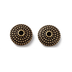 Bronze Antique Perles en alliage de style tibétain, sans cadmium et sans plomb, plat rond, bronze antique, 10x4mm, Trou: 1.4mm