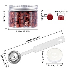 Sienna CRASPIRE Sealing Wax Particles Kits for Retro Seal Stamp, with Stainless Steel Spoon, Candle, Plastic Empty Containers, Sienna, 307pcs/set