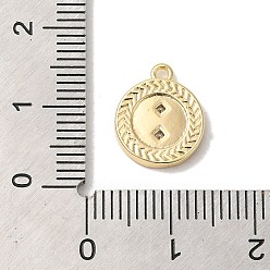 Doré  Micro cuivres ouvrent charmes de zircons, plat rond, or, 13x11x2mm, Trou: 1.2mm