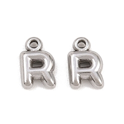 Letter R 304 подвески из нержавеющей стали, письмо амулеты, Буква R, 9.5~10x2.5~9x2.5 мм, отверстие : 1.2 мм