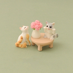 Ярко-Розовый Креативные миниатюрные милые наборы для украшения кукольного домика для кошек, ярко-розовый, 26x18 мм