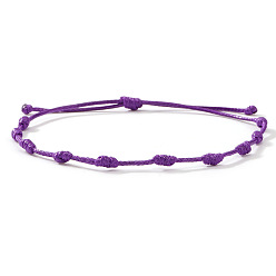 Фиолетовый Регулируемые плетеные браслеты из полиэфирного шнура для дружеской пары, узел, фиолетовые, 11.02 дюйм (28 см)