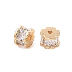 Прозрачный Латунные микропаве из прозрачного кубического циркония, без никеля , крестик, прозрачные, 6x4 мм, отверстие : 1.2 мм