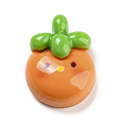 Оранжевый Непрозрачная смола декодирует кабошоны, мини-мультяшные растения, оранжевая форма, оранжевые, 14.5x11x7 мм