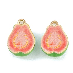 Other Fruits Подвески из эмали и сплава, долговечный, золотые, амулеты из гуавы, 19x12.5x7 мм, отверстие : 1.6 мм