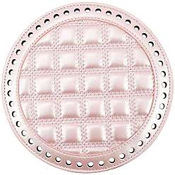 Pink PU Leather Bag Bottom, for Handbag DIY Craft Shoulder Bags Accessories, Pink, 181x7.5mm, Hole: 6mm
