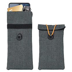 Серый Полиэстеровые защитные мешки Фарадея для брелоков ключей, анти-отслеживающий анти-шпионский чехол для сотового телефона с GPS, прямоугольные, серые, 22.6x9.5x1.1 см