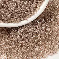 (RRHB279) Light Blush Lined Crystal Миюки круглые бусины рокайль, японский бисер, 8/0, (rrhb 279) кристалл на подкладке из светло-румянского цвета, 8/0, 3 мм, отверстие : 1 мм, Около 422~455 шт / 10 г