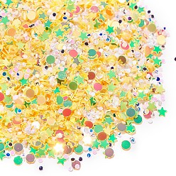 Yellow Shining Nail Art Glitter, Manicure Sequins, DIY Sparkly Paillette Tips Nail, Mixed Shape, Yellow, 1~2.5x1~2.5x0.2mm