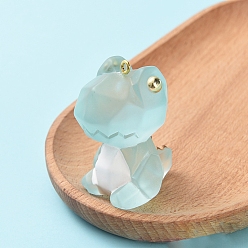 Небесно-голубой Пластиковые подвески из пвх, динозавр, золотые, голубой, 48x30 мм