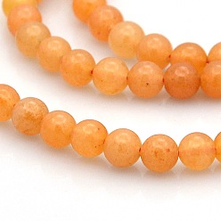 Red Aventurine Natural Red Aventurine Round Beads Strands, 4~5mm, Hole: 1mm, about 102pcs/strand, 15.7 inch