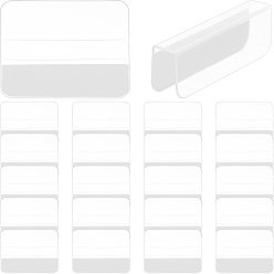Clear Transparent Plastic Self Adhesive Hang Tabs, Euro Slot Hole Foldable Tabs, Display Tabs for Store Retail Display, Rectangle, Clear, 2.5x3x0.05cm