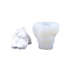 Белый Силиконовые формы для статуэтки ангела «сделай сам», Портретная скульптура, формы для литья из смолы, для уф-смолы, изготовление изделий из эпоксидной смолы, белые, 3 мм, готово: 44x67x63мм