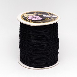 Negro Cordón trenzado de nailon, Cordón chino para nudos, ideal para la elaboración de bisutería y manualidades de macramé., negro, 2 mm, aproximadamente 98.42 yardas (90 m) / rollo